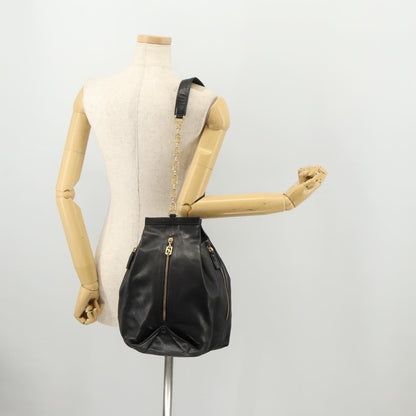 Versace Vintage Shoulder Bag Leather, BLACK, LEATHER, Shoulder bag