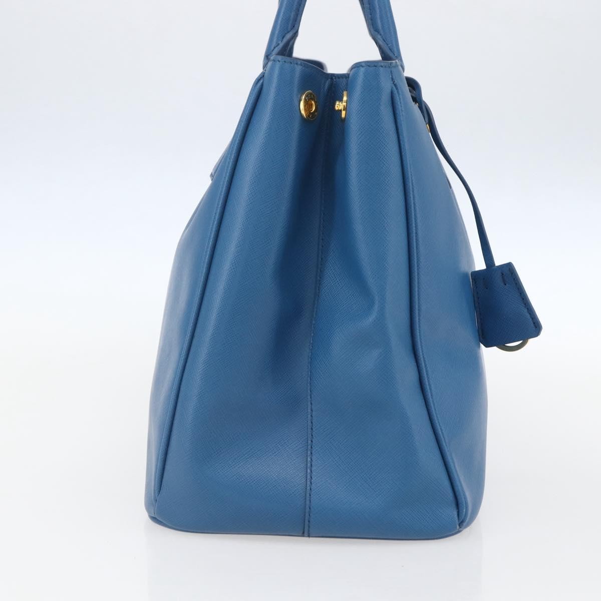 Prada Lux Open Tote Saffiano Leather, BLUE, LEATHER, Tote bag