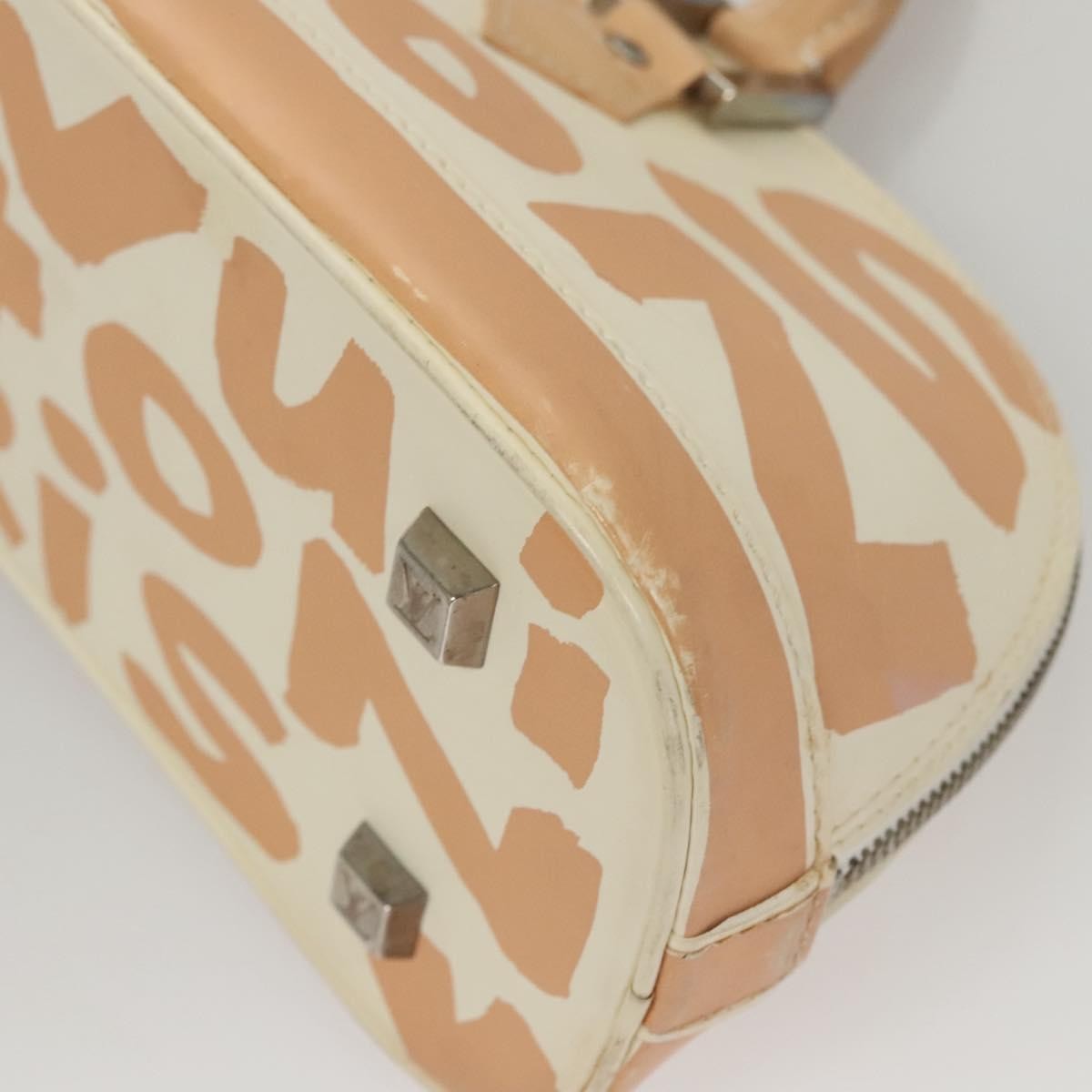 Louis Vuitton Alma Handbag Limited Edition Graffiti Leather, WHITE, CANVAS, Handbag