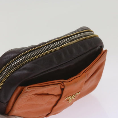 Prada Bow Camera shoulder Bag Leather, ORANGE, LEATHER, Shoulder bag