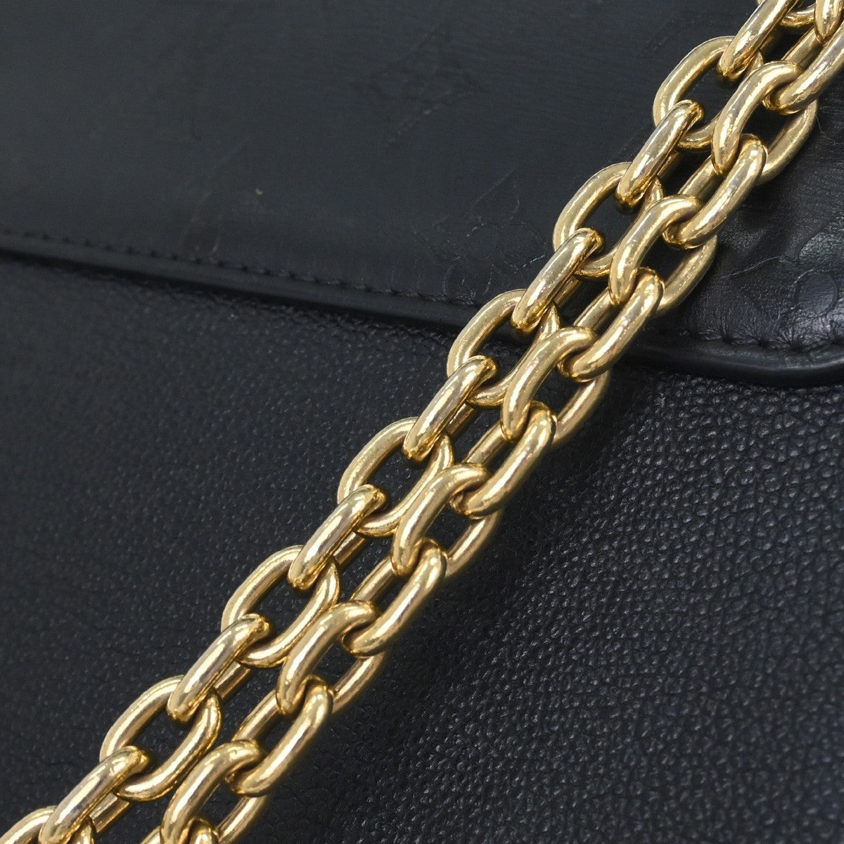 Louis Vuitton Very Chain Bag Monogram Leather, BLACK, LEATHER, Clutche & pouche