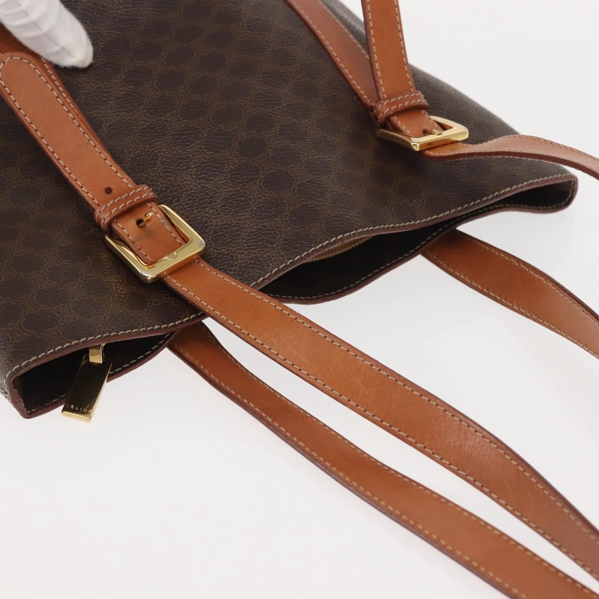 Celine Bucket Bag Triomphe Coated Canvas, BROWN, CANVAS, Tote bag