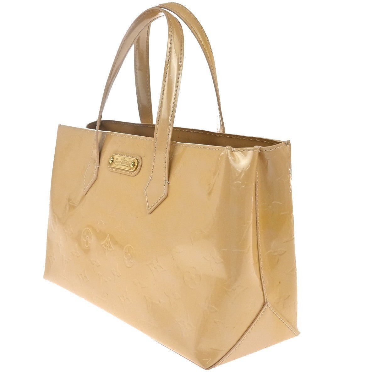Louis Vuitton Wilshire Handbag Monogram Vernis, BEIGE, PATENT_LEATHER, Handbag