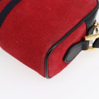 Gucci Ophidia Shoulder Bag Suede, RED, SUEDE, Shoulder bag