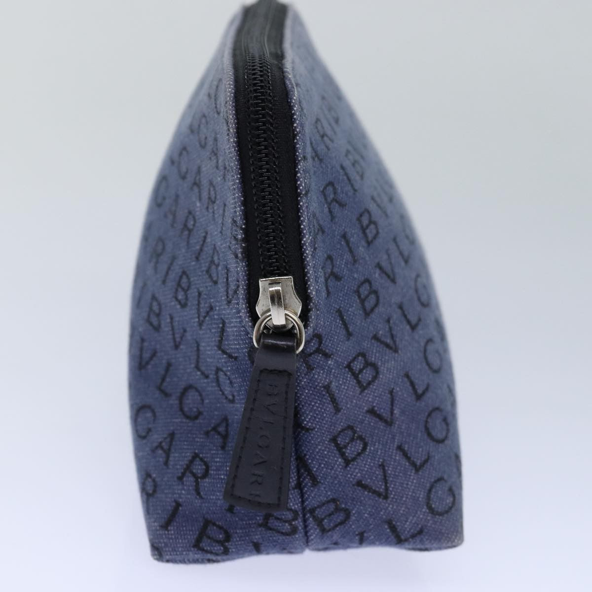 Bvlgari B.Zero1 Logomania Bag Canvas with Leather, BLUE, CANVAS, Clutche & pouche