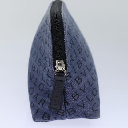 Bvlgari B.Zero1 Logomania Bag Canvas with Leather, BLUE, CANVAS, Clutche & pouche