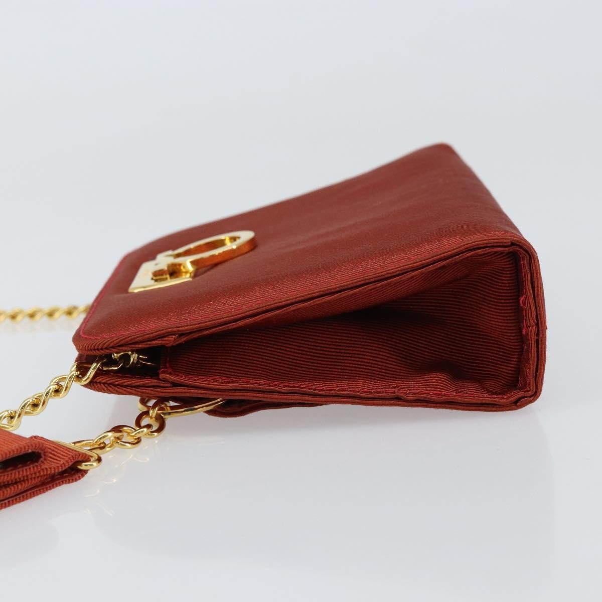 Salvatore Ferragamo Vintage Gancini Chain Shoulder Bag Nylon, RED, NYLON, Shoulder bag