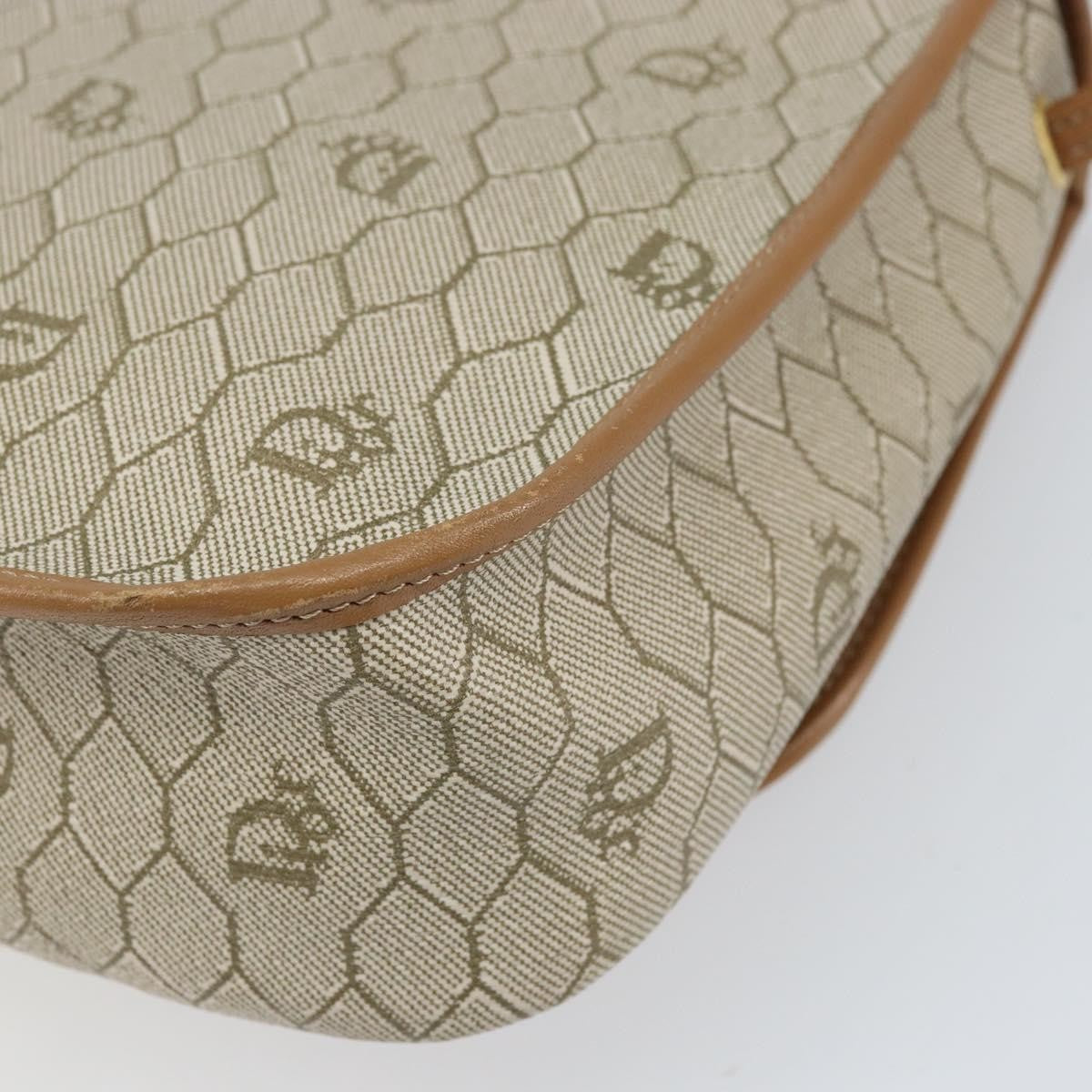 Christian Dior Vintage Honeycomb Shoulder Bag Canvas, Beige, PVC + Canvas, Shoulder Bag