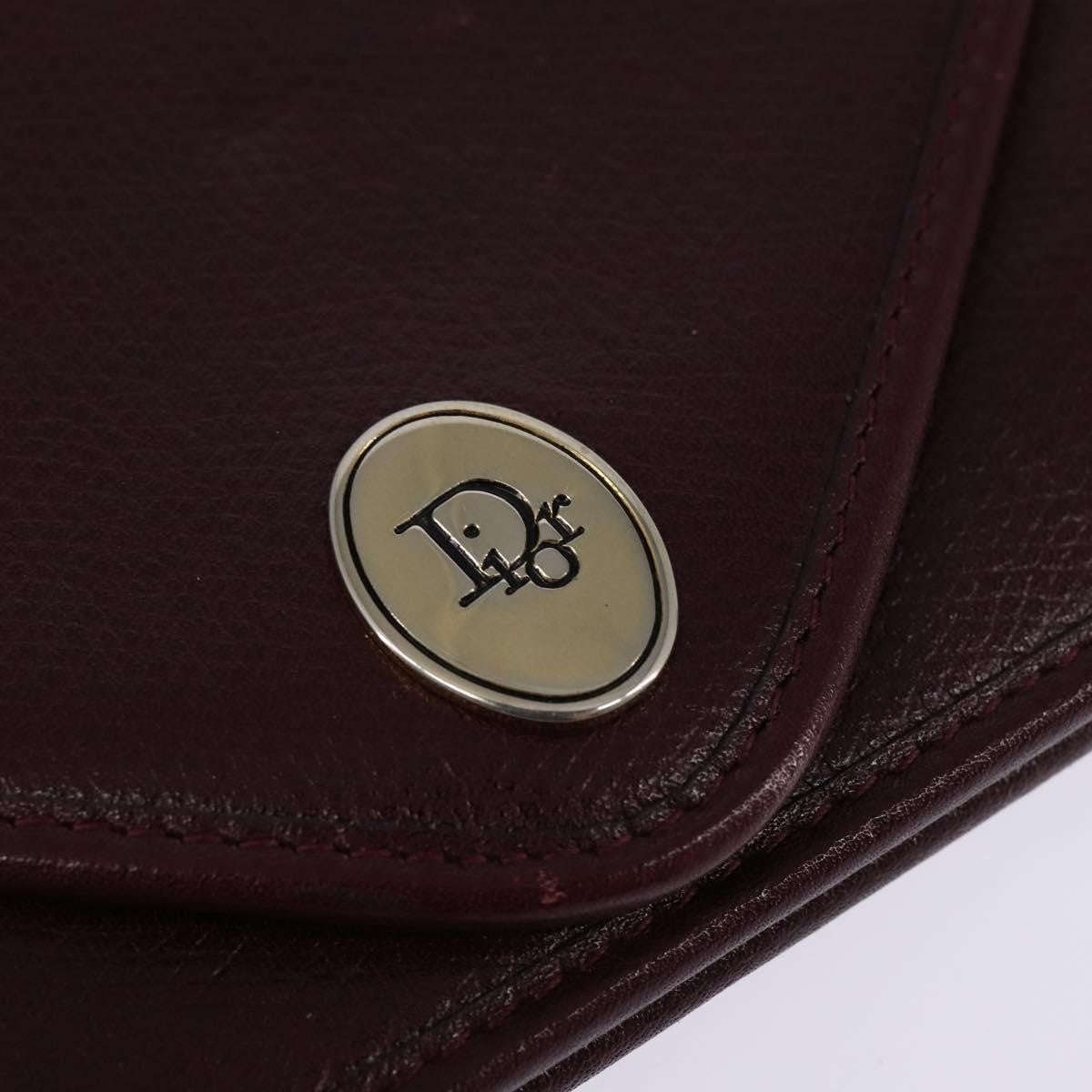 Christian Dior Flap chain Shoulder bag Leather, BURGUNDY, LEATHER, Shoulder bag