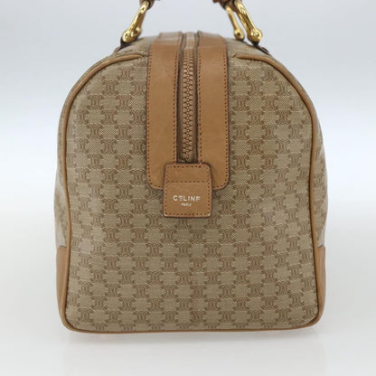 Celine Vintage Macadam Boston bag Canvas and Leather, BEIGE, CANVAS, Travel bag