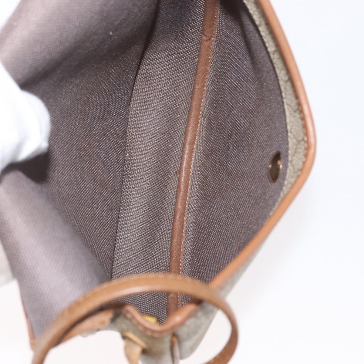 Christian Dior Vintage Honeycomb Flap Crossbody Bag Canvas and Leather, BEIGE, CANVAS, Shoulder bag