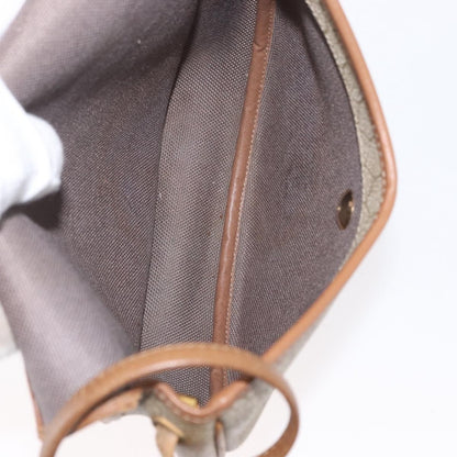 Christian Dior Vintage Honeycomb Flap Crossbody Bag Canvas and Leather, BEIGE, CANVAS, Shoulder bag