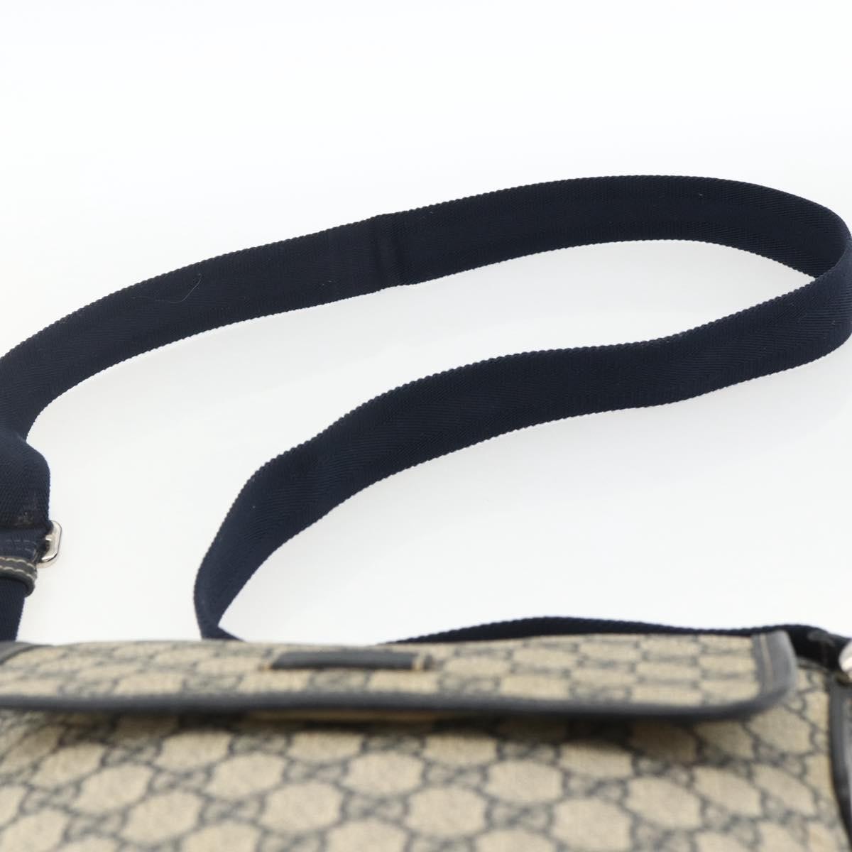 Gucci Flap Messenger GG Coated Canvas, Navy, Canvas, Shoulder Bag