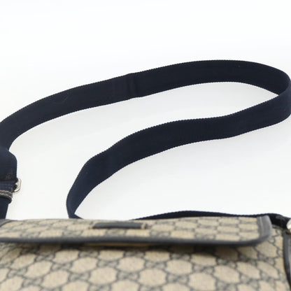 Gucci Flap Messenger GG Coated Canvas, Navy, Canvas, Shoulder Bag