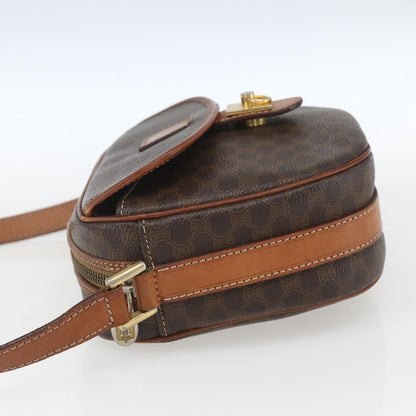 Celine Vintage Macadam Shoulder Bag Canvas and Leather, BROWN, CANVAS, Shoulder bag