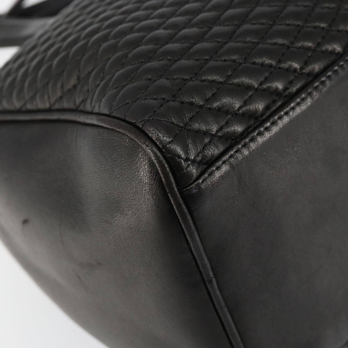 Bally Vintage Handbag Quilted Leather, BLACK, LEATHER, Handbag