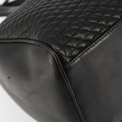 Bally Vintage Handbag Quilted Leather, BLACK, LEATHER, Handbag