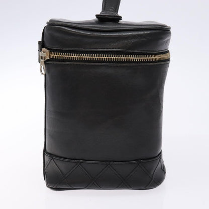 Chanel Vanity pouch Leather, BLACK, LEATHER, Toiletry Case