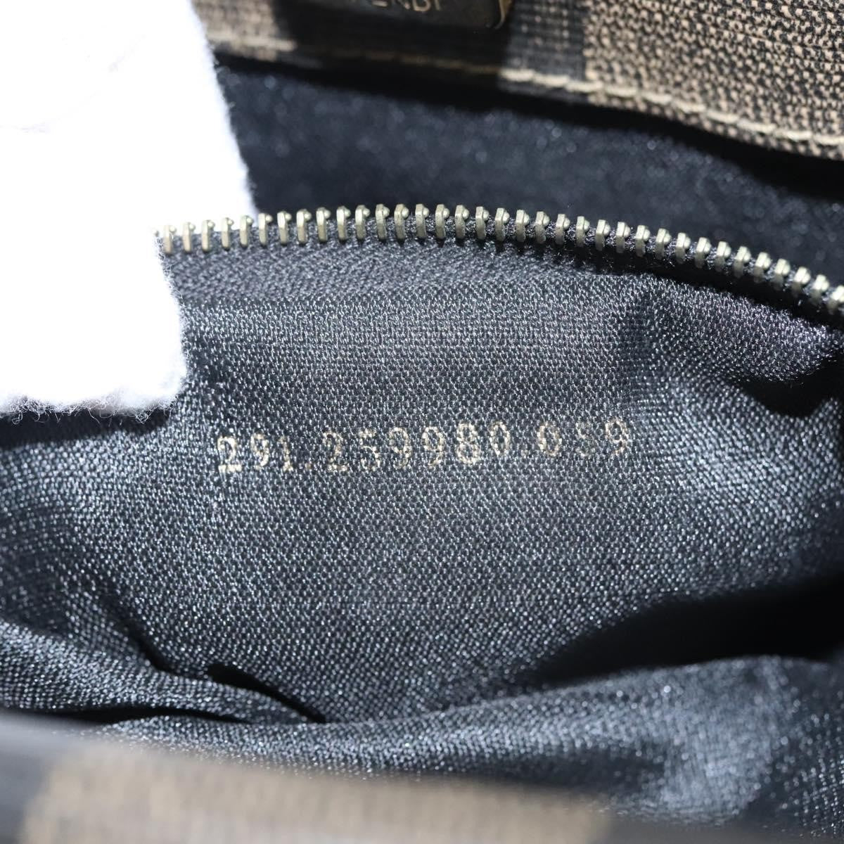 Fendi Vintage Logo Stamp Tote Pequin Coated Canvas, BROWN, CANVAS, Tote bag