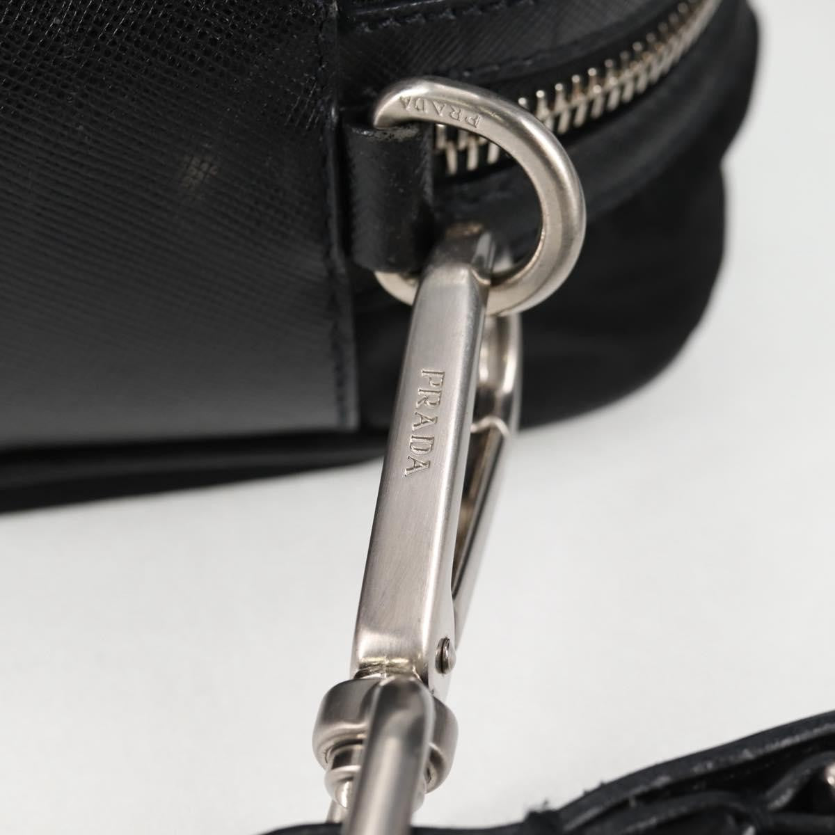 Prada Vintage Front Pocket Shoulder Bag Nylon, BLACK, NYLON, Shoulder bag