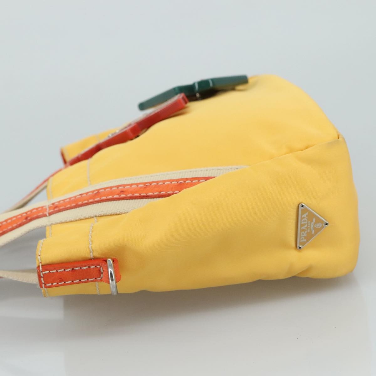 Prada Vintage Handbag Tessuto, YELLOW, NYLON, Handbag