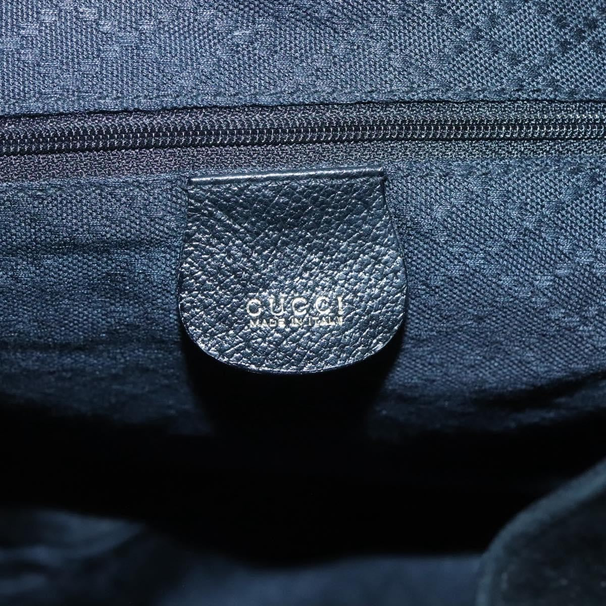 Gucci Vintage Bamboo Backpack Suede and Leather, Black, Suede, Backpack