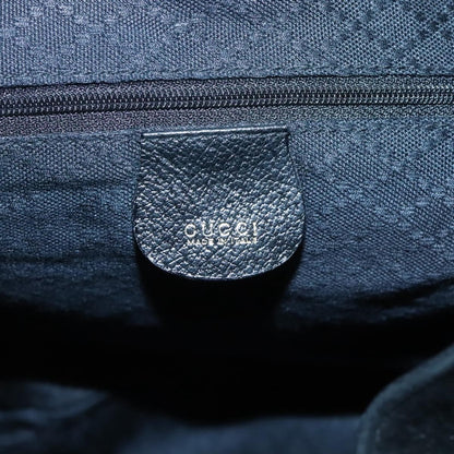 Gucci Vintage Bamboo Backpack Suede and Leather, Black, Suede, Backpack