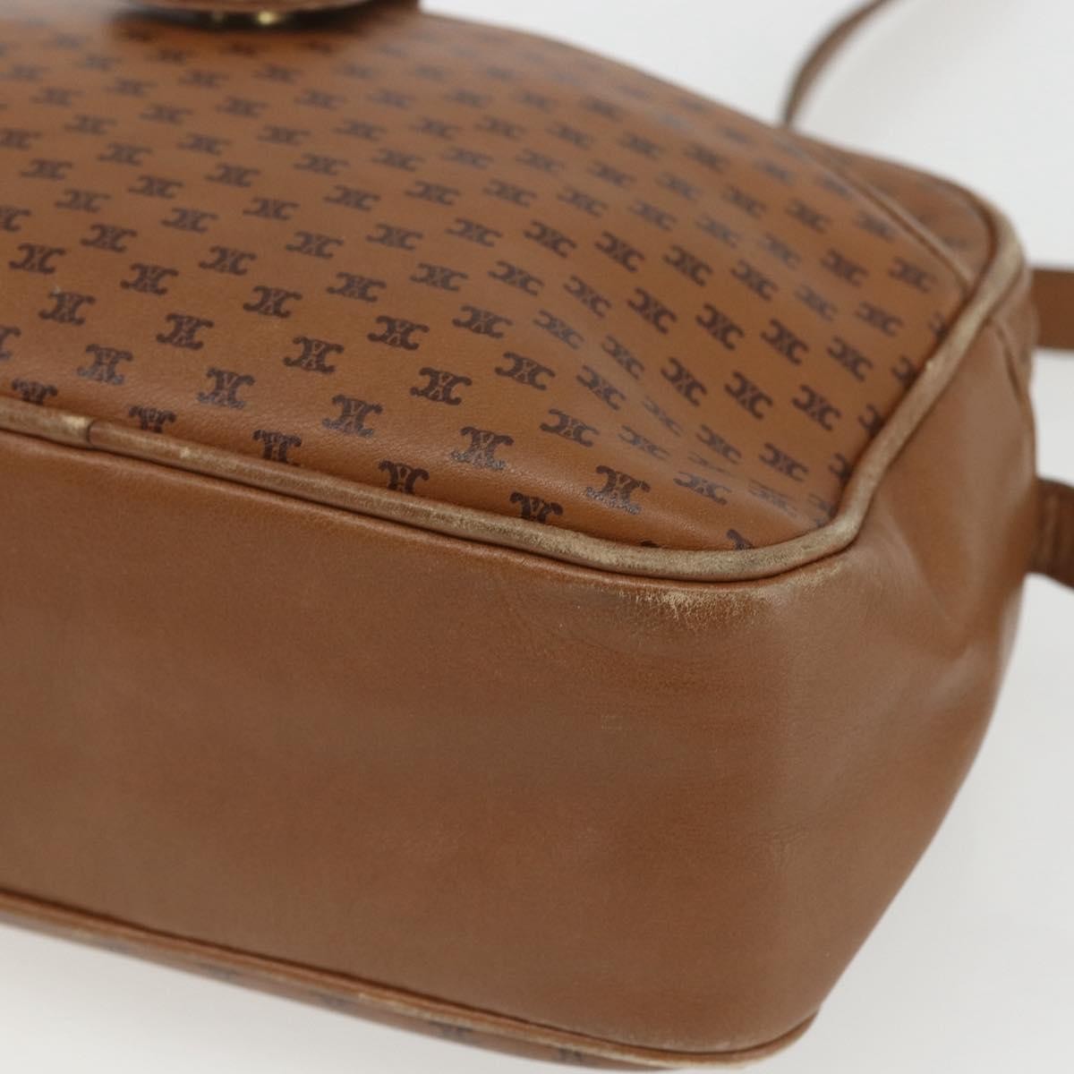 Celine Vintage Macadam Shoulder Bag Canvas and Leather, BROWN, CANVAS, Shoulder bag