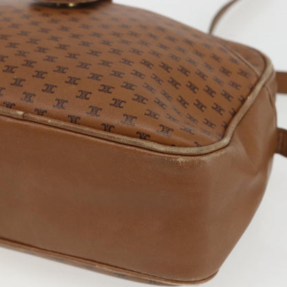 Celine Vintage Macadam Shoulder Bag Canvas and Leather, BROWN, CANVAS, Shoulder bag