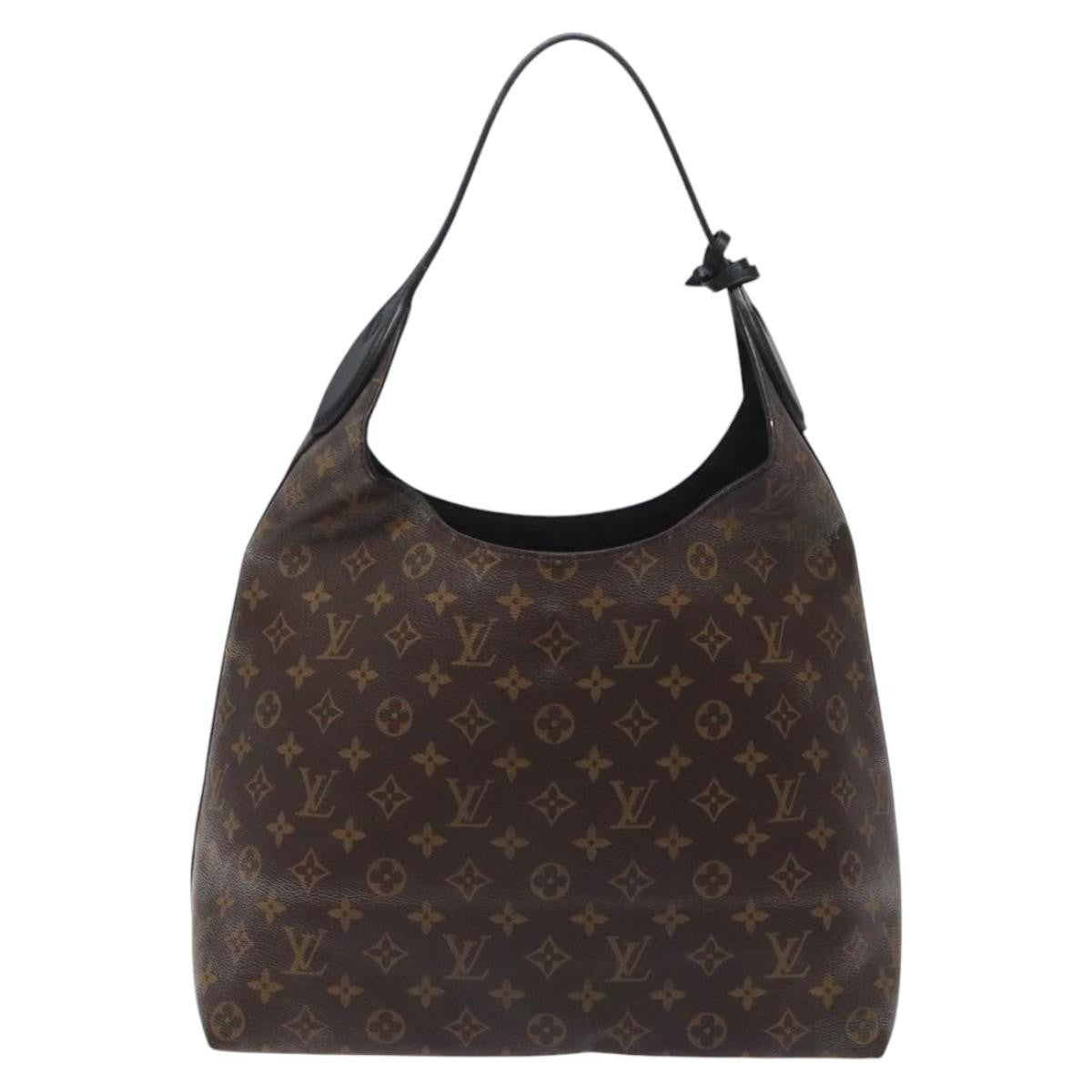 Louis Vuitton Flower Hobo Monogram Canvas with Leather, BROWN, CANVAS, Shoulder bag
