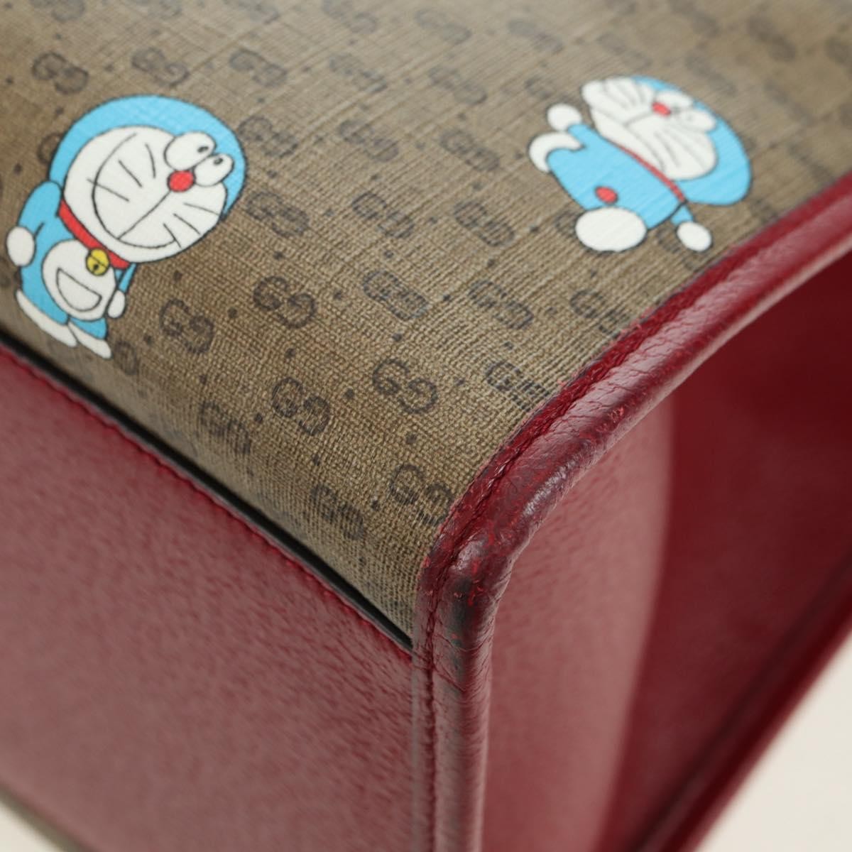 Gucci Doraemon Tote Printed Mini GG Coated Canvas, Beige, Canvas, Tote Bag
