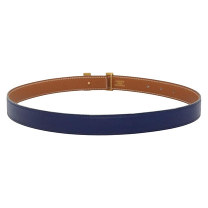 Hermes Constance Belt Leather, BLUE, LEATHER, Belts