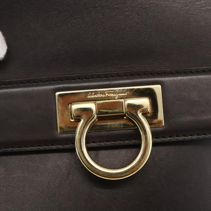 Salvatore Ferragamo Sofia Satchel Leather, BROWN, LEATHER, Handbag