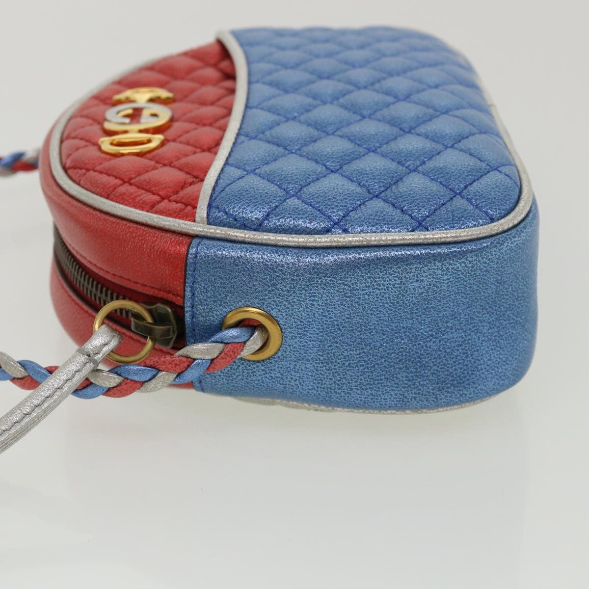 Gucci Trapuntata Camera Shoulder Bag Quilted Laminated Leather, RED, LEATHER, Shoulder bag