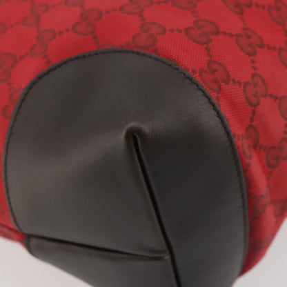 Gucci Original Zip Tote GG Canvas with Leather, Red, Canvas, Tote Bag