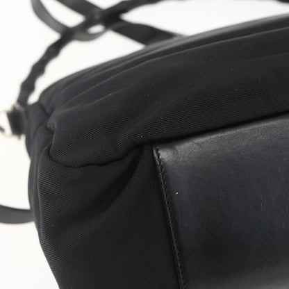 Gucci Vintage Bamboo Shoulder Bag Nylon, BLACK, NYLON, Shoulder bag