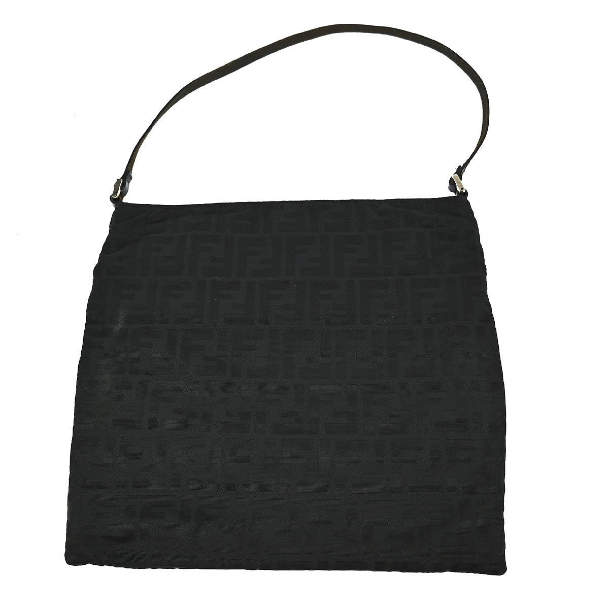 Fendi Vintage Shoulder Bag Zucca Canvas, BLACK, CANVAS, Shoulder bag
