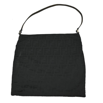 Fendi Vintage Shoulder Bag Zucca Canvas, BLACK, CANVAS, Shoulder bag