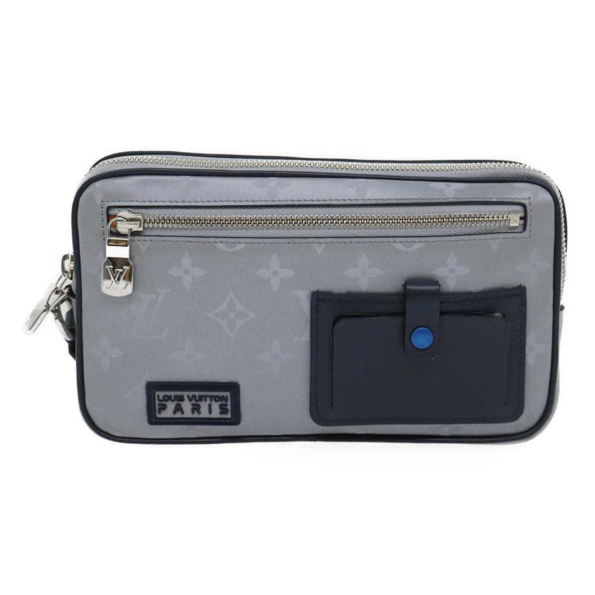 Louis Vuitton Alpha Clutch Limited Edition Monogram Satellite Canvas, Silver, Nylon, Clutch