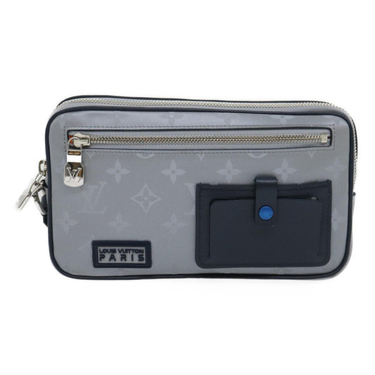 Louis Vuitton Alpha Clutch Limited Edition Monogram Satellite Canvas, Silver, Nylon, Clutch