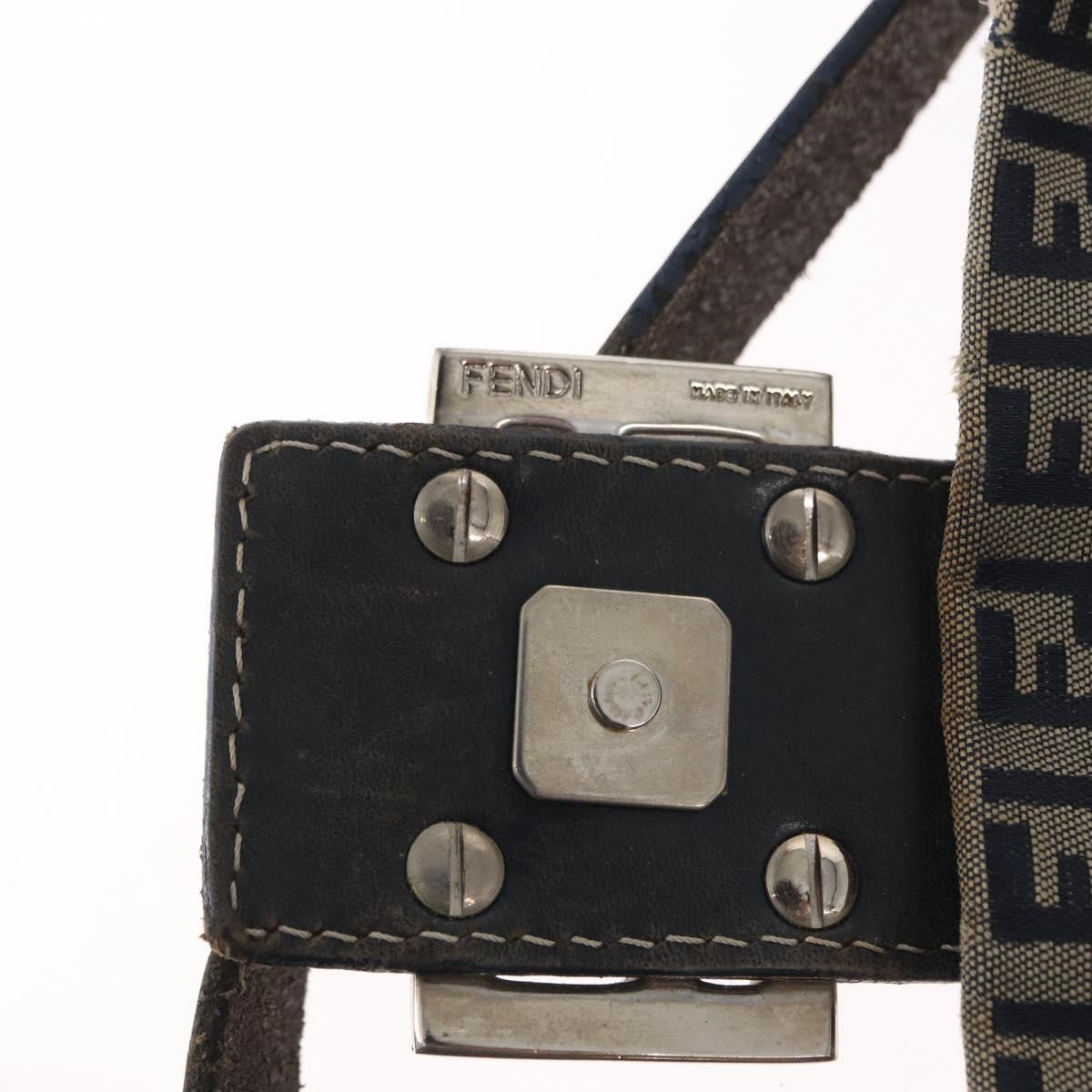 Fendi Baguette Bag Zucchino Canvas, NAVY, CANVAS, Shoulder bag