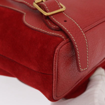Gucci Vintage Bamboo Backpack Suede, RED, SUEDE, Backpack