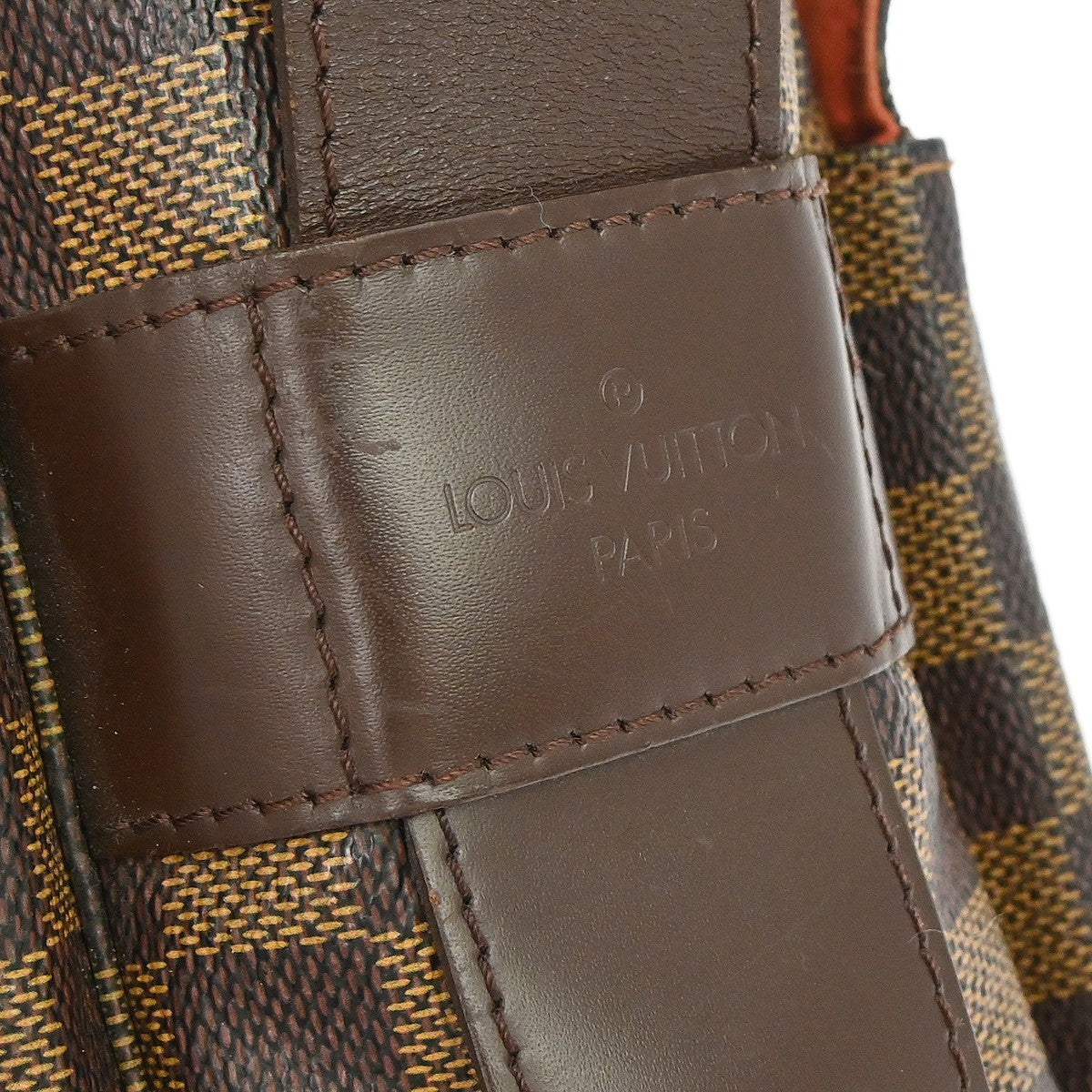 Louis Vuitton Naviglio Handbag Damier, Brown, Canvas, Shoulder Bag