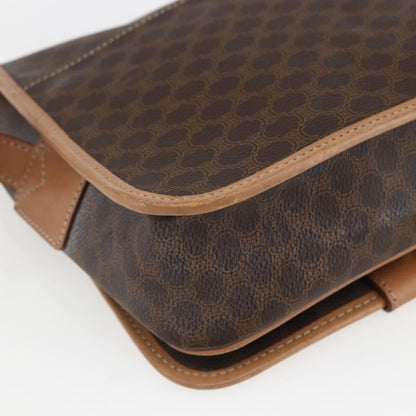 Celine Vintage Macadam Shoulder Bag Canvas and Leather, BROWN, CANVAS, Shoulder bag