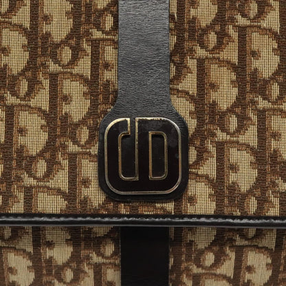 Christian Dior Vintage CD Flap Shoulder Bag Canvas, BROWN, CANVAS, Shoulder bag