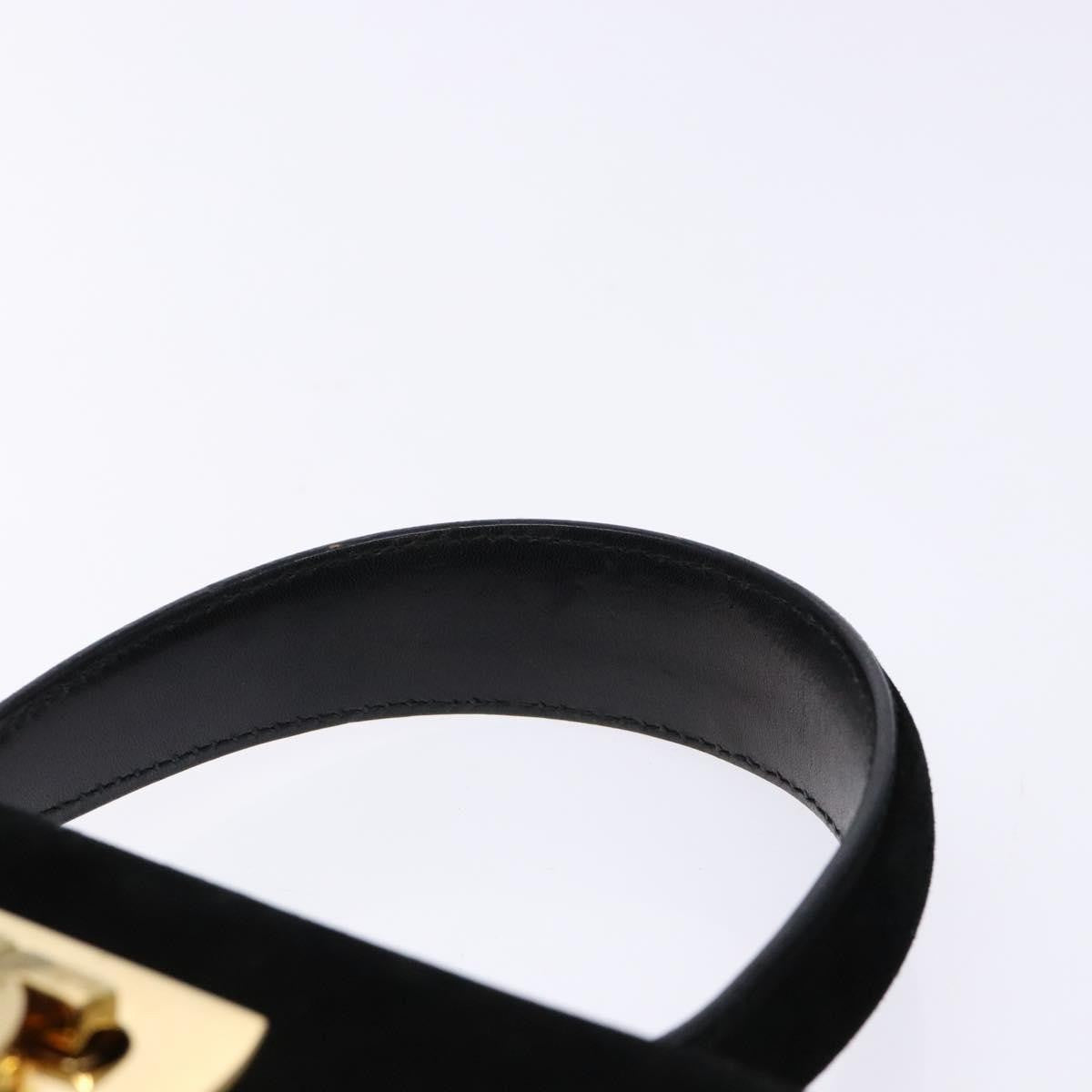 Salvatore Ferragamo Convertible Top Handle Bag Leather, BLACK, SUEDE, Handbag