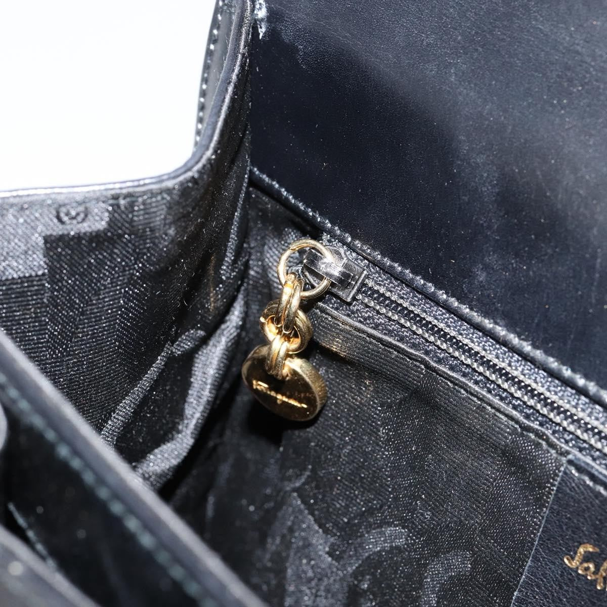 Salvatore Ferragamo Convertible Top Handle Bag Leather, BLACK, LEATHER, Handbag