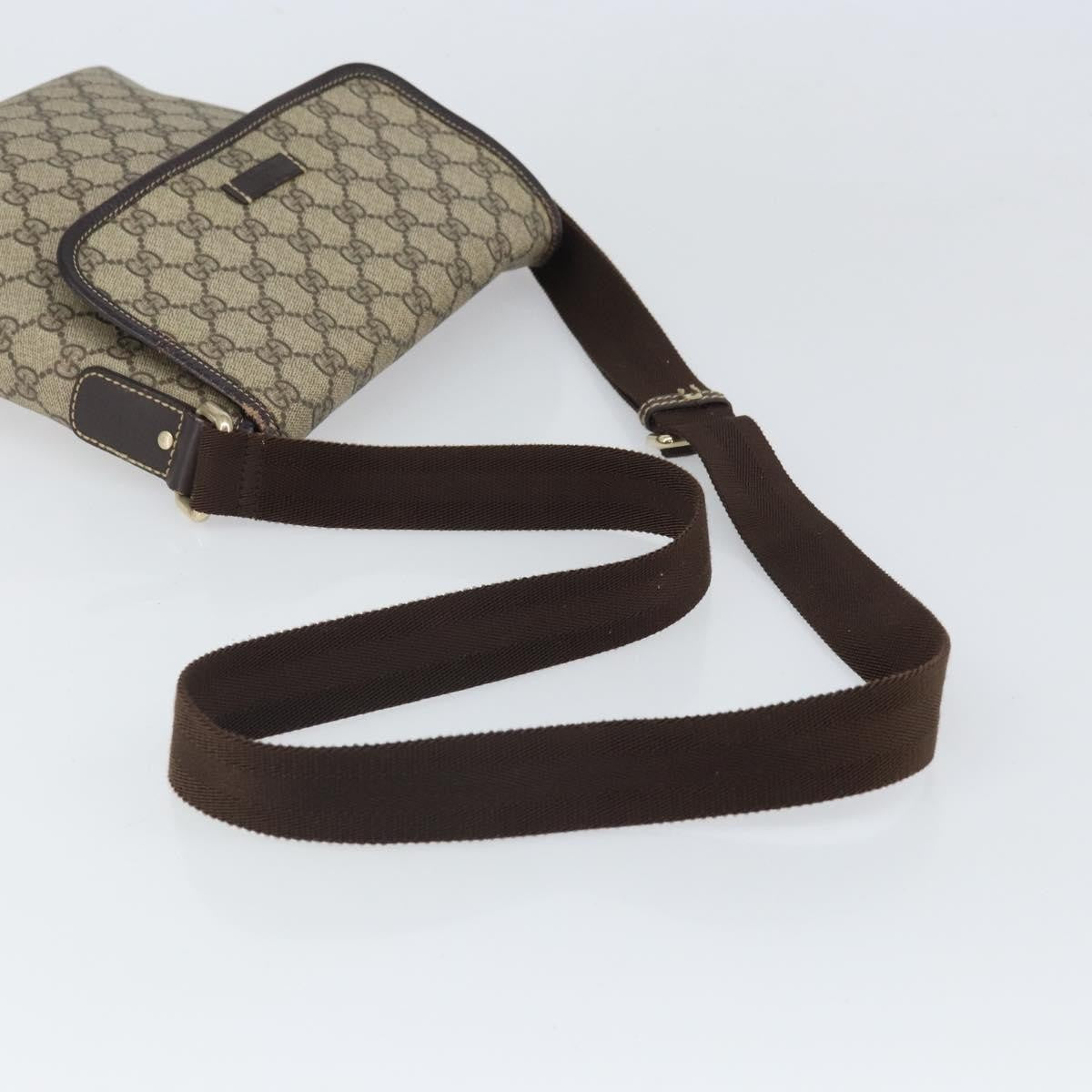 Gucci Flap Messenger GG Coated Canvas, BEIGE, CANVAS, Shoulder bag