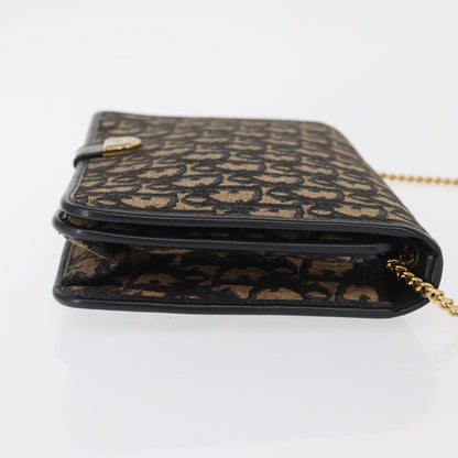 Christian Dior Vintage Trotter Shoulder Bag Canvas, NAVY, CANVAS, Shoulder bag