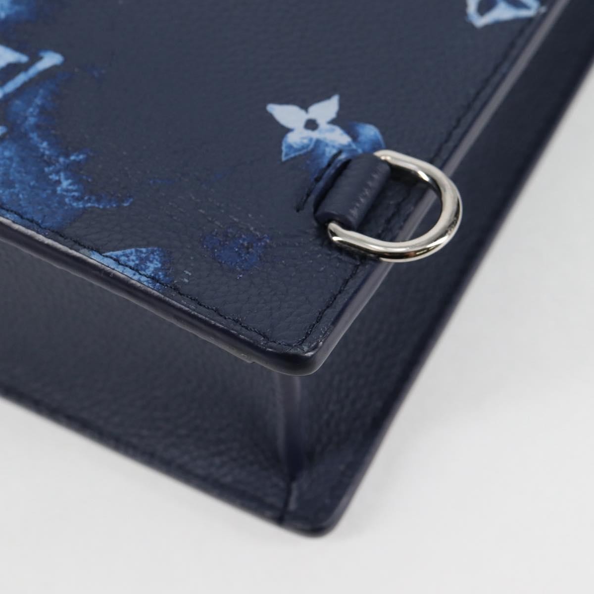 Louis Vuitton Sac Plat Zipped Bag Limited Edition Monogram Ink Watercolor Leather, BLUE, CANVAS, Tote bag